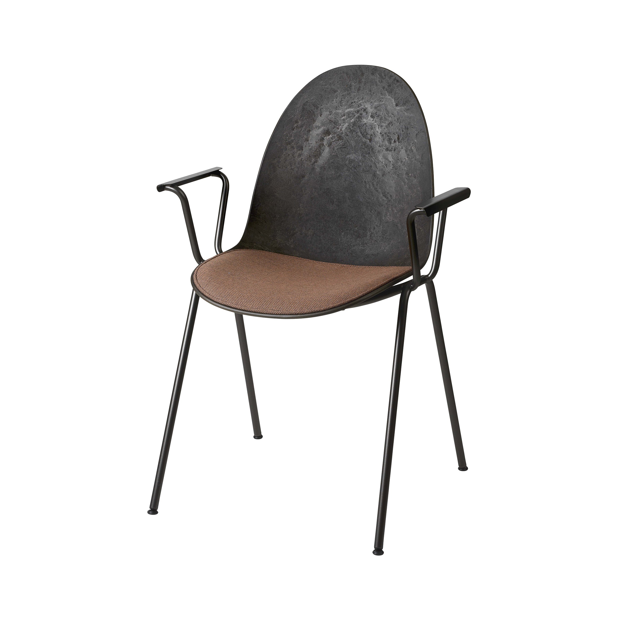 Eternity Armchair: Seat Upholstered + Coffee Waste Black