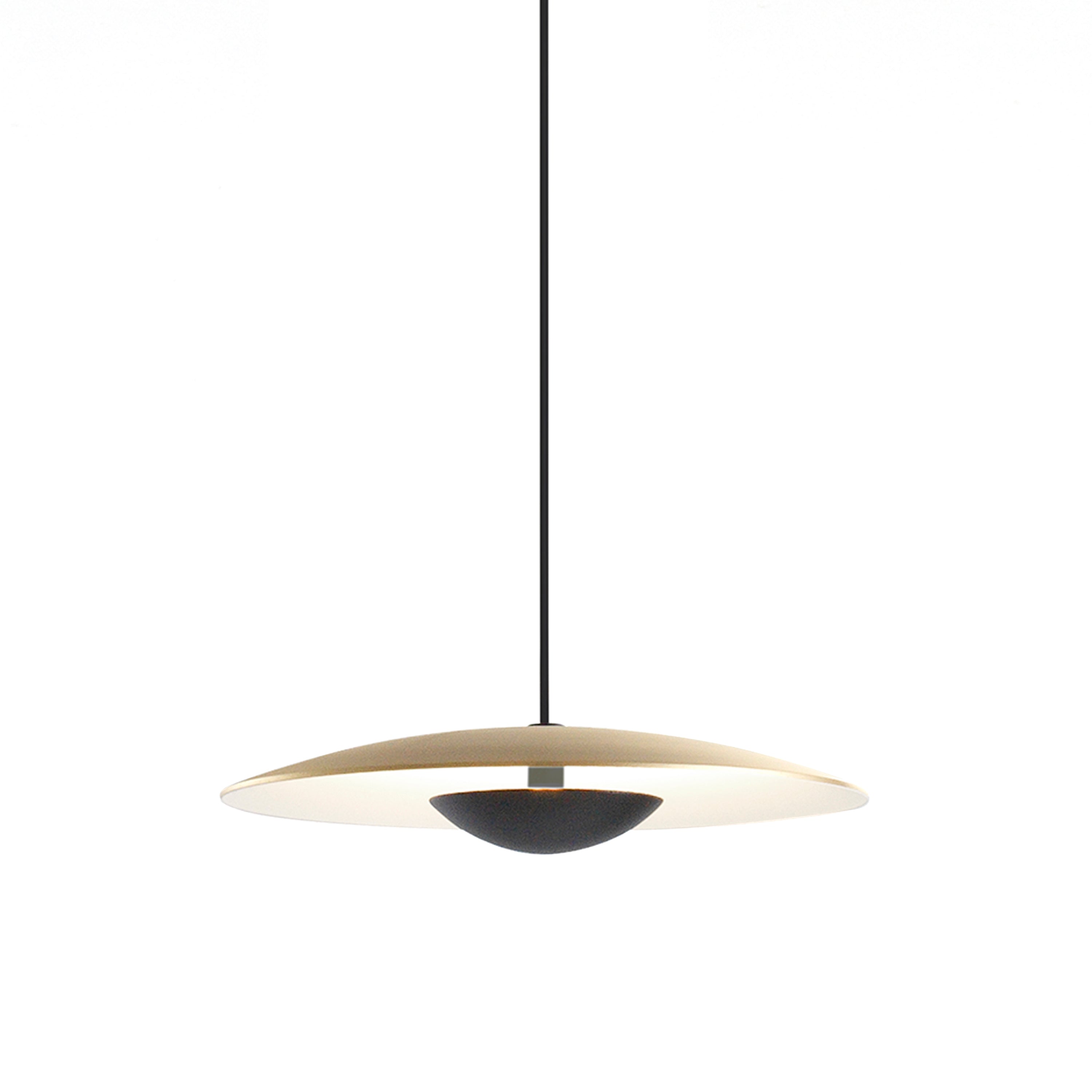 Ginger Suspension Light: Brushed Brass + White