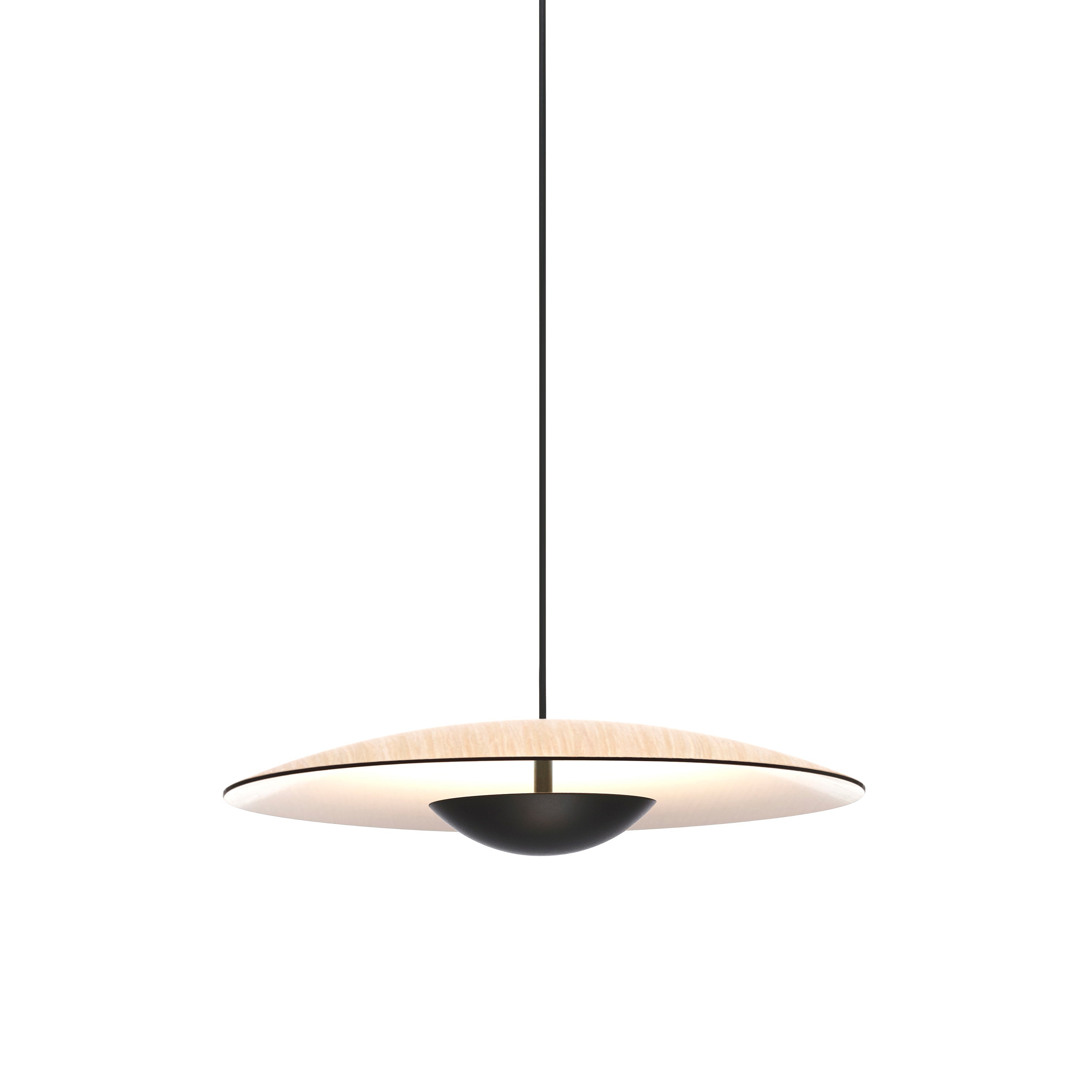 Ginger Suspension Light: Brushed Brass + White