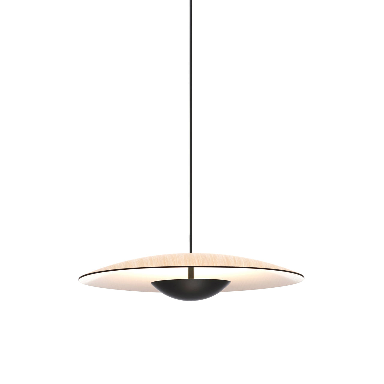 Ginger Suspension Light: Brushed Brass + White