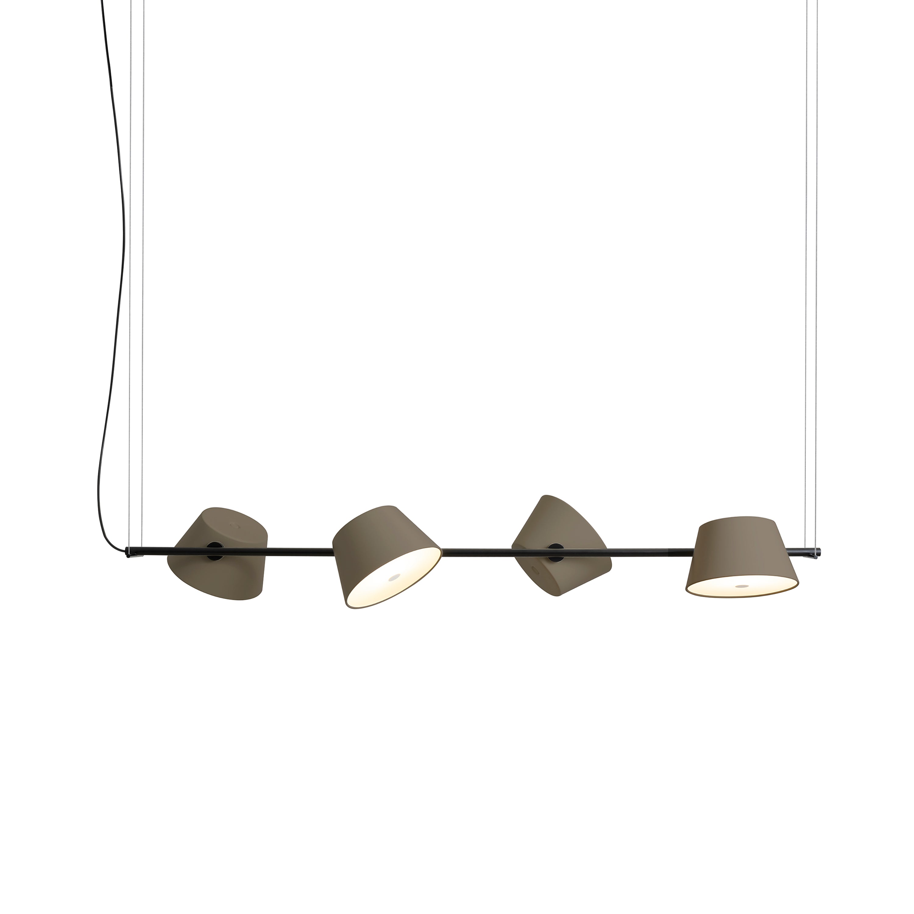 Tam Tam 4 Linear Pendant Light: Brown Grey