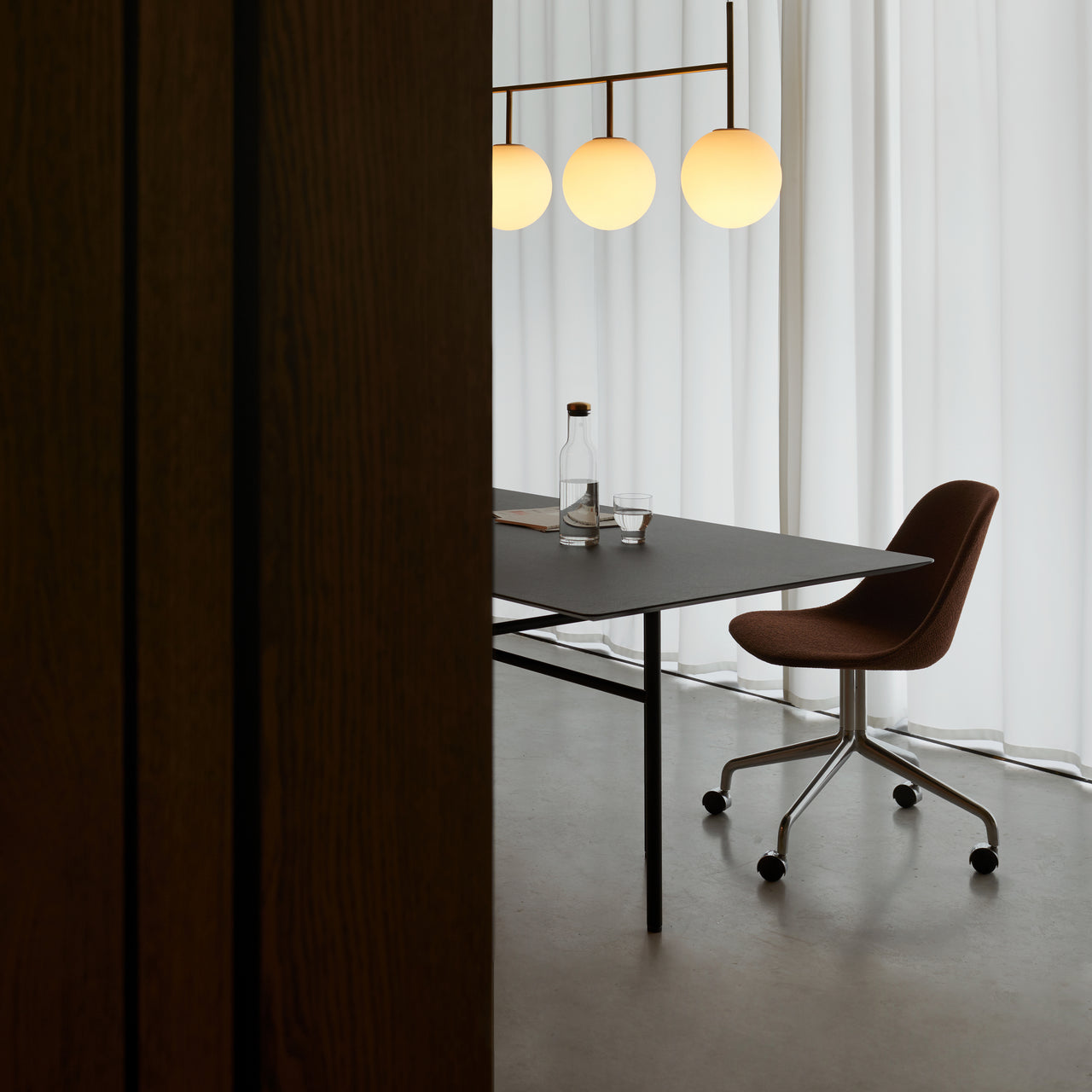 Harbour Side Chair Star Base with Casters: Upholstered