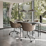 Harbour Dining Chair Star Base with Casters: Upholstered