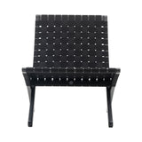 MG501 Outdoor Cuba Chair: Cotton Webbing + Black + Black Oak