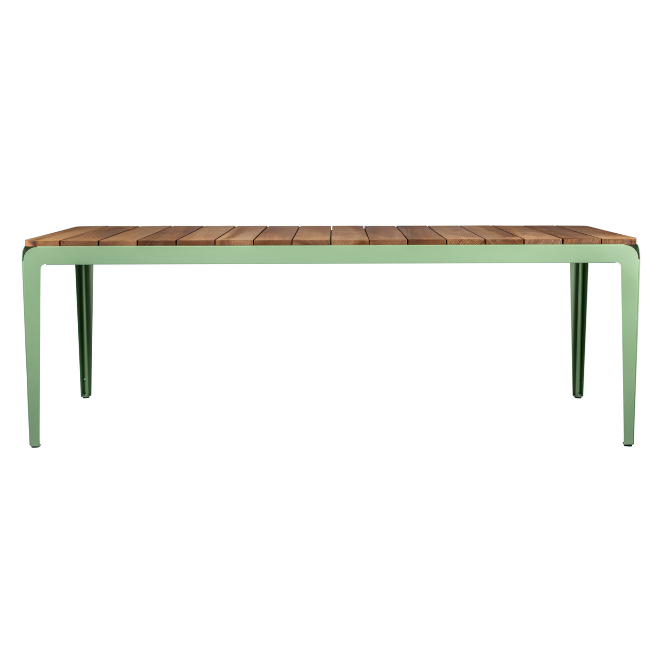 Bended Table: Wood Top + Pale Green