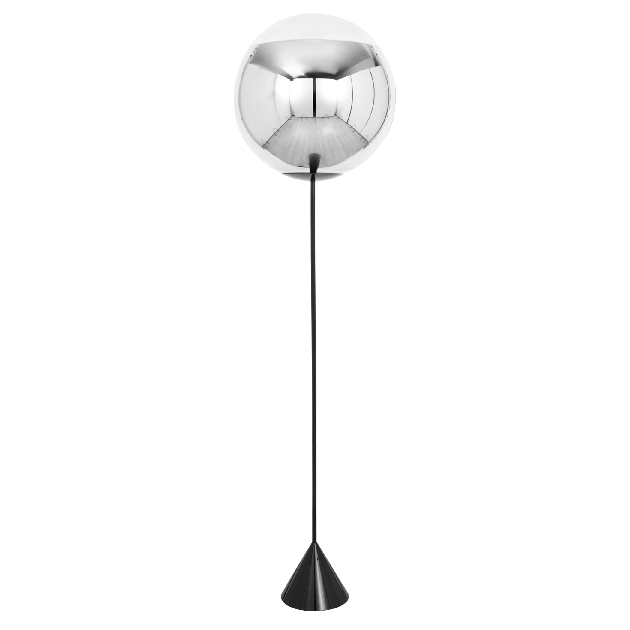 Globe Cone Slim Floor Light: Silver