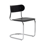 Archer Cantilever Chair: Chrome +  Black Stained Oak