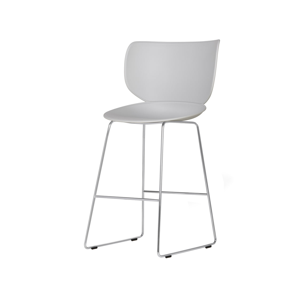 Hana Bar + Counter Stool: Set of 2 + Counter + Chrome + Concrete Grey