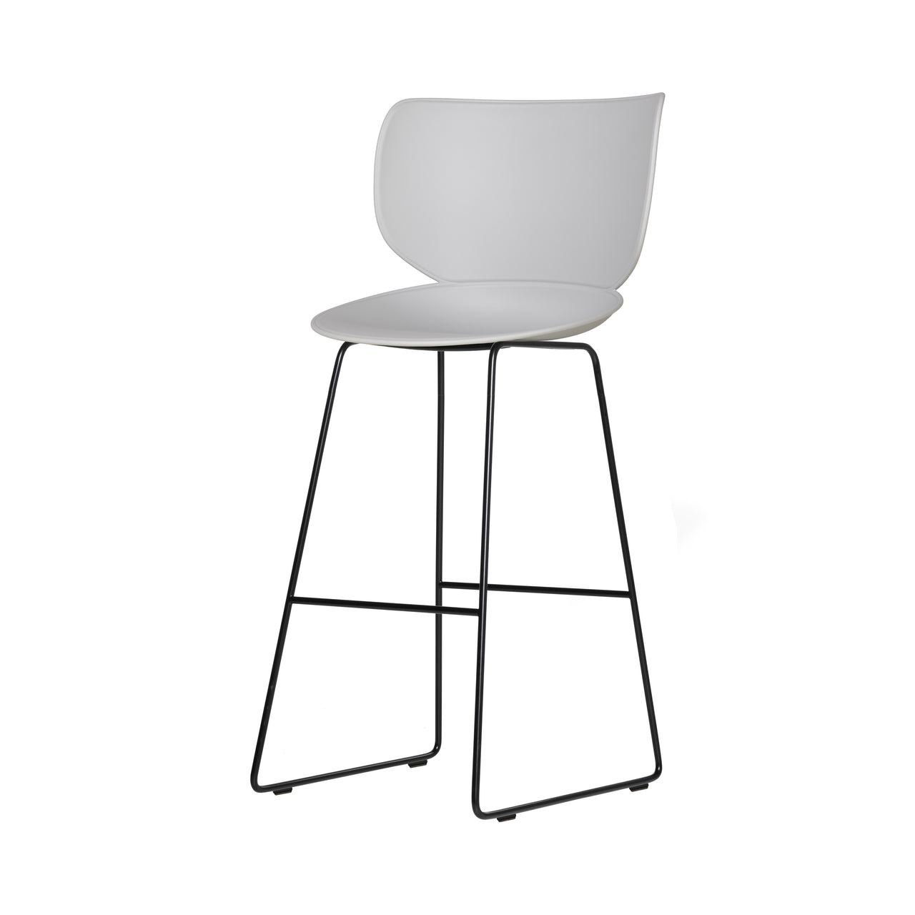 Hana Bar + Counter Stool: Set of 2 + Bar + Black + Concrete Grey