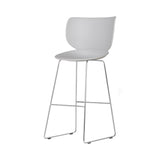 Hana Bar + Counter Stool: Set of 2 + Bar + Chrome + Concrete Grey