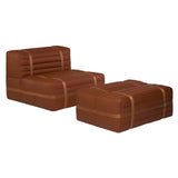 Haybale Lounge Chair with Footstool: Spectrum Terracotta