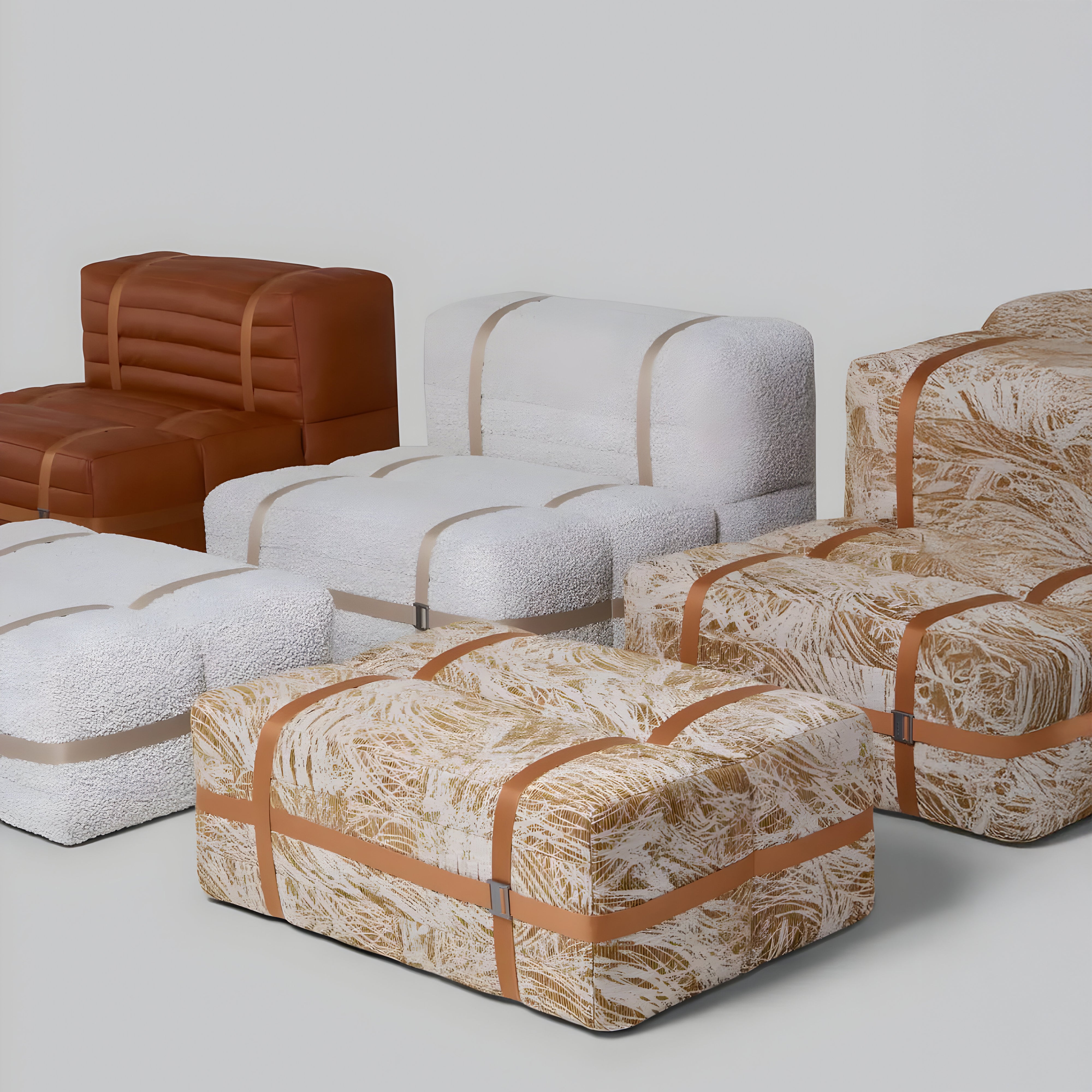 Haybale Lounge Chair with Footstool