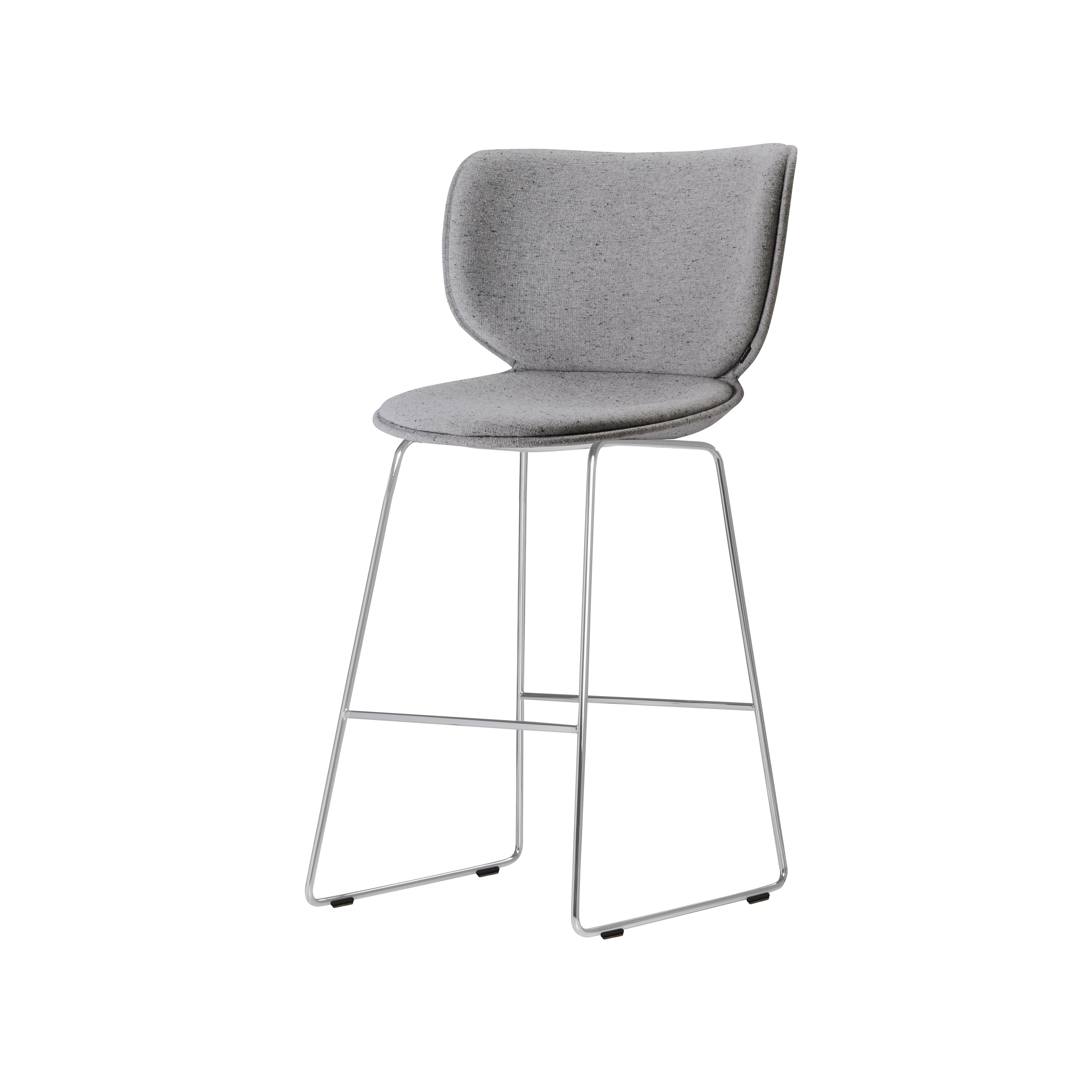 Hana Bar + Counter Stool: Upholstered + Counter + Chrome