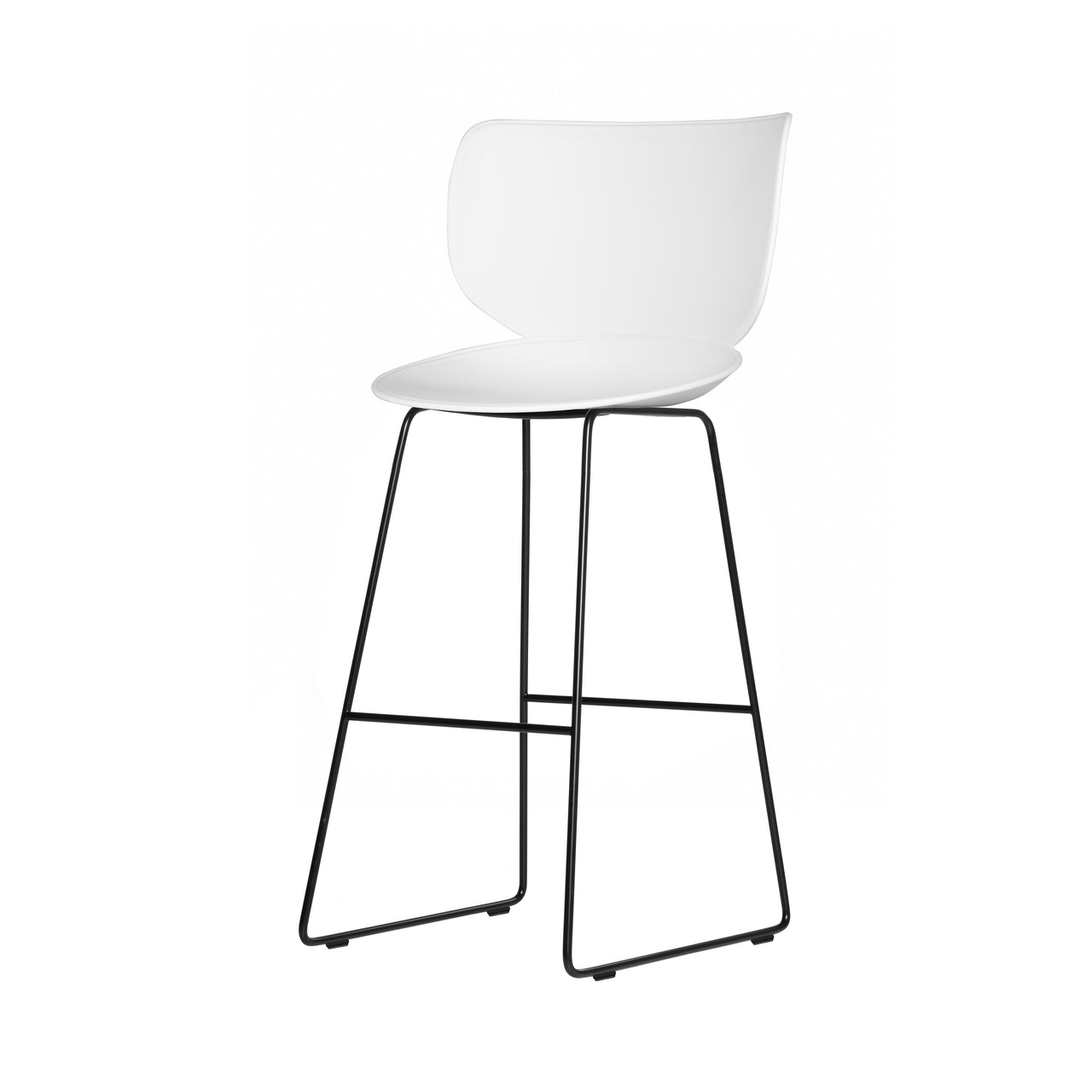 Hana Bar + Counter Stool: Set of 2 + Bar + Black + White