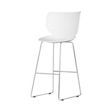 Hana Bar + Counter Stool: Set of 2 + Bar + Chrome + White