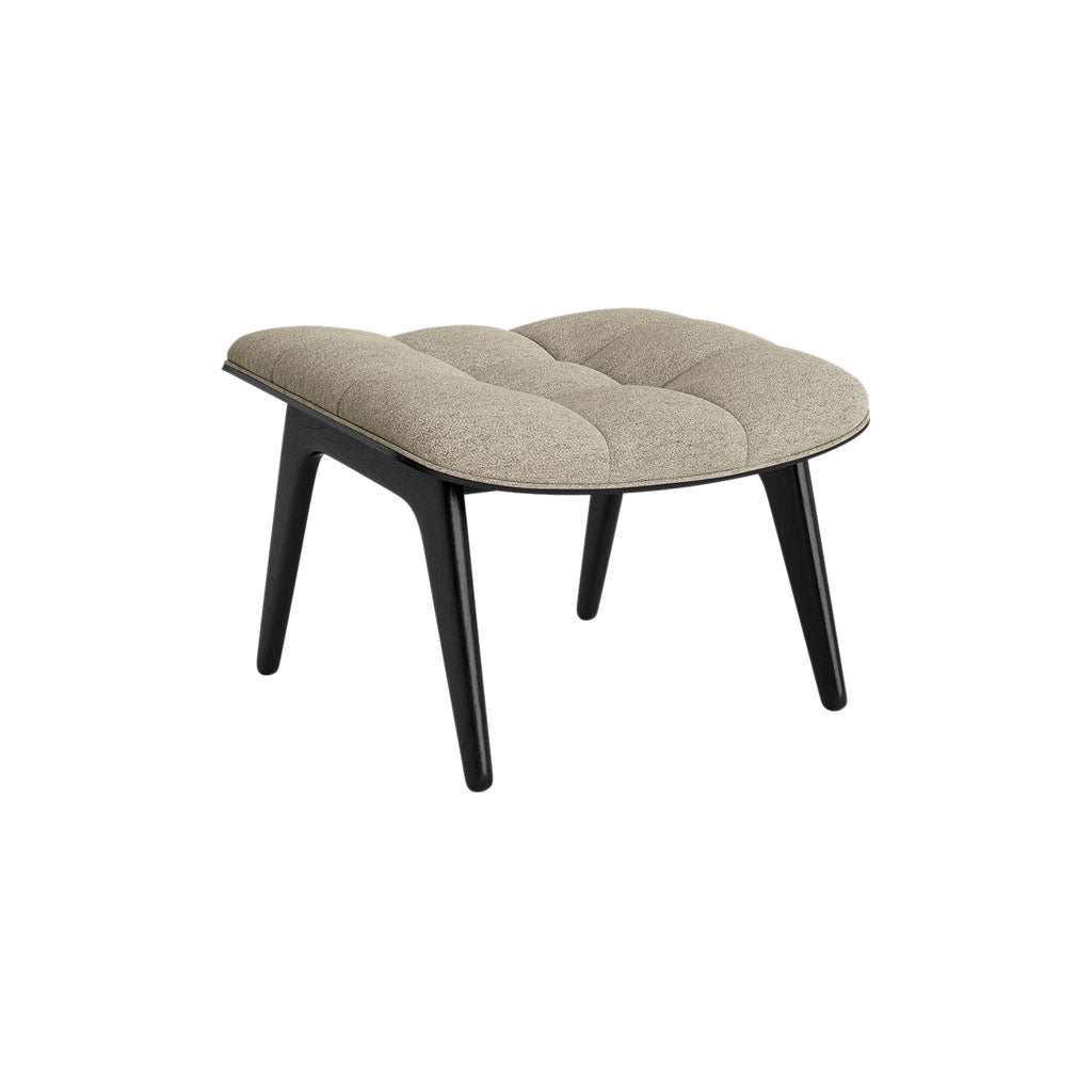 Mammoth Ottoman: Front Upholstered + Black Oak