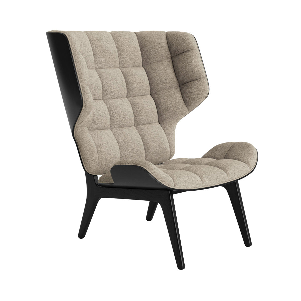 Mammoth Lounge Chair: Front Upholstered + Black Oak