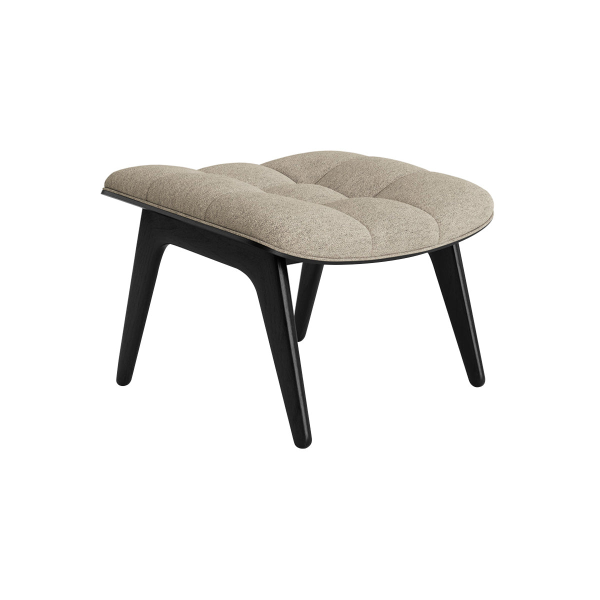 Mammoth Ottoman: Front Upholstered + Black Oak