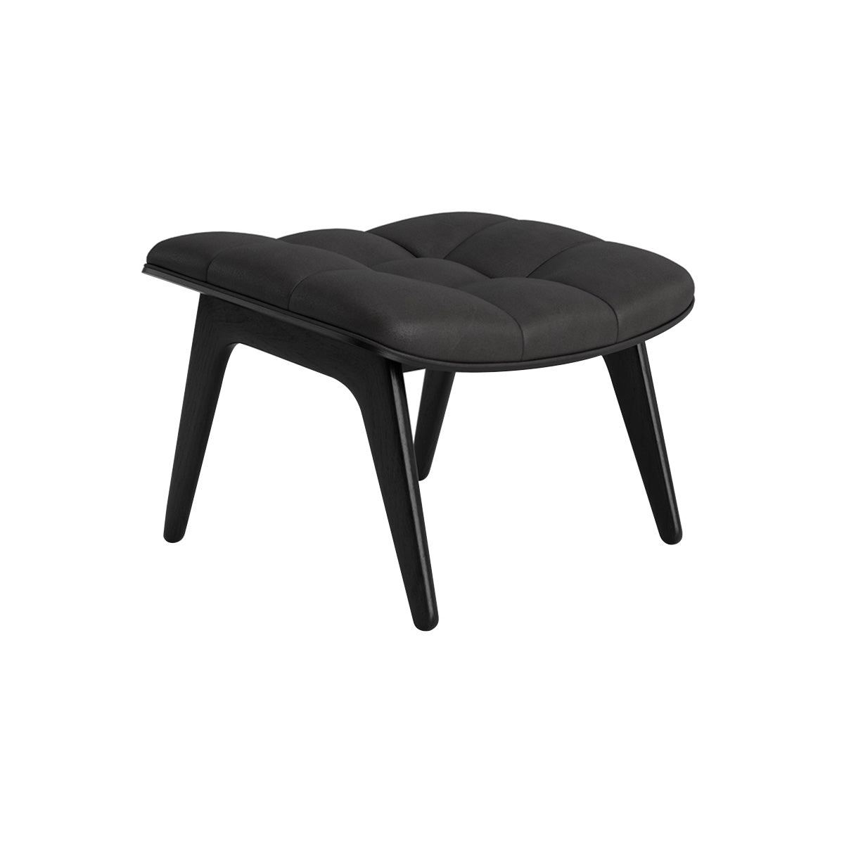 Mammoth Ottoman: Front Upholstered + Black Oak