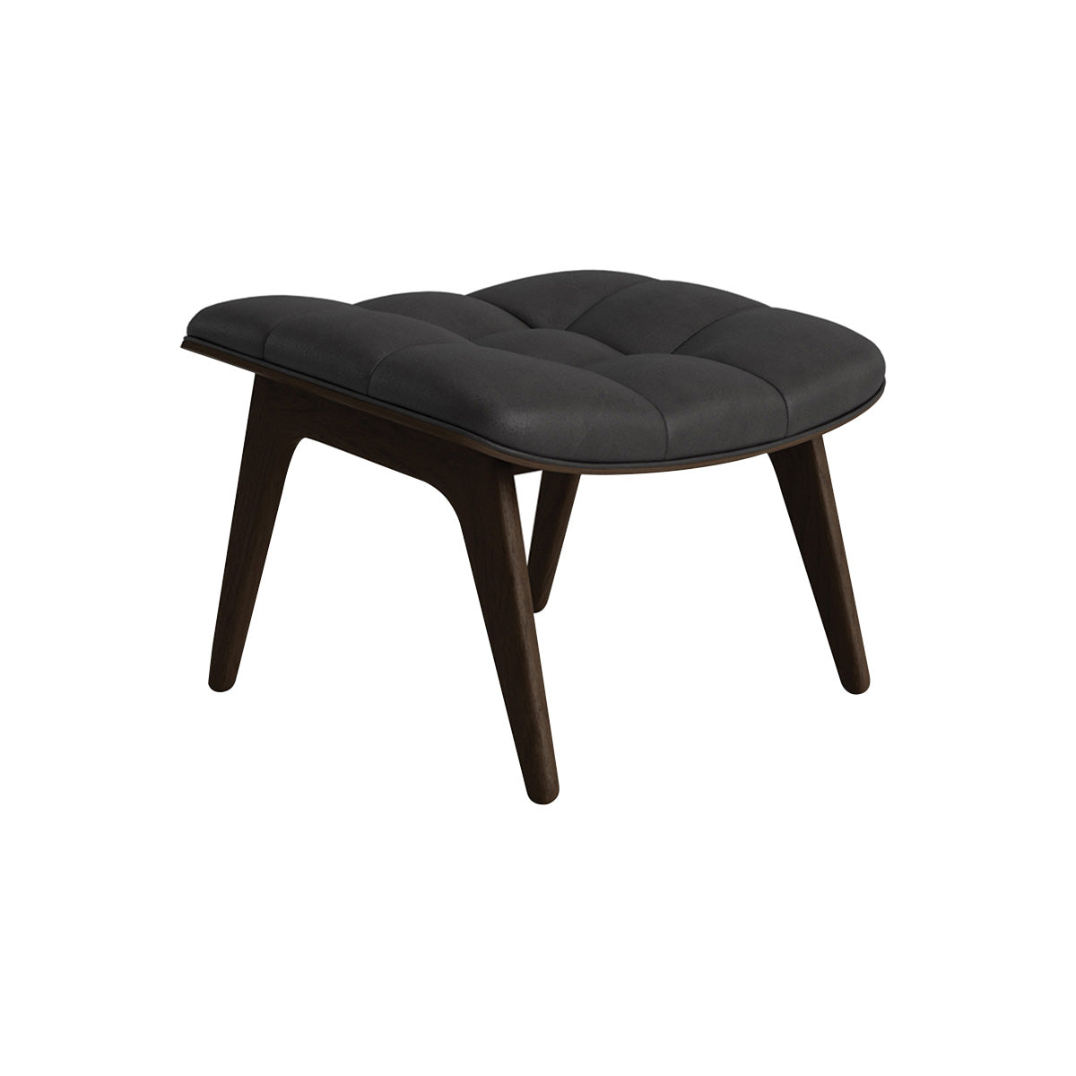 Mammoth Ottoman: Front Upholstered + Dark Smoked Oak