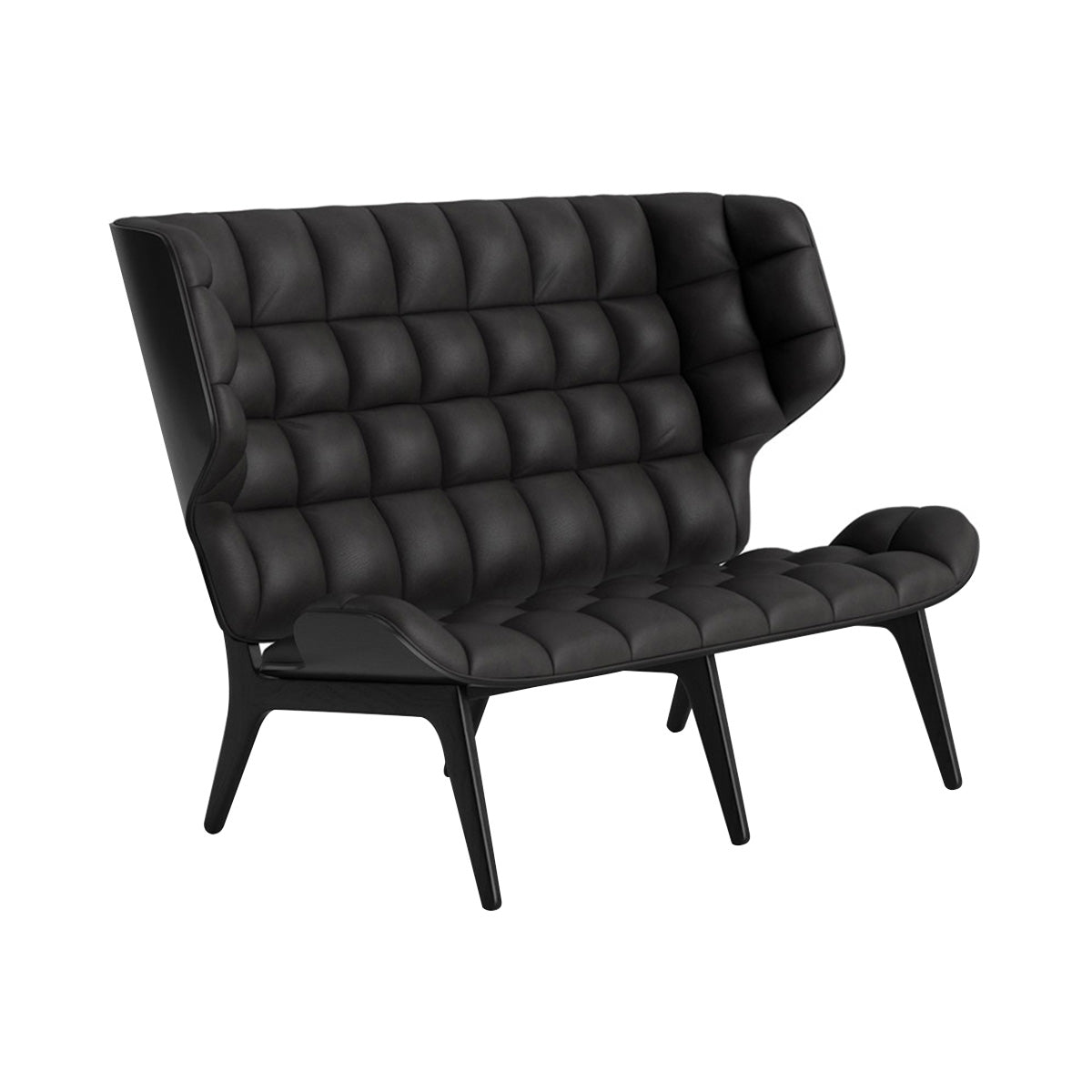 Mammoth Sofa: Front Upholstered + Black Oak
