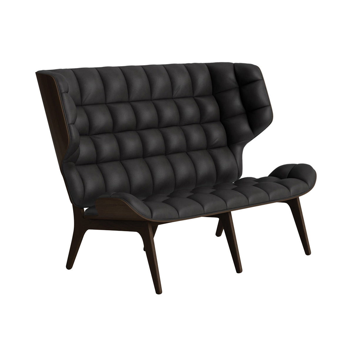 Mammoth Sofa: Front Upholstered + Dark Smoked Oak