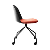 Mariolina Side Chair with Casters: Seat Upholstered - Set of 2 + Anthracite