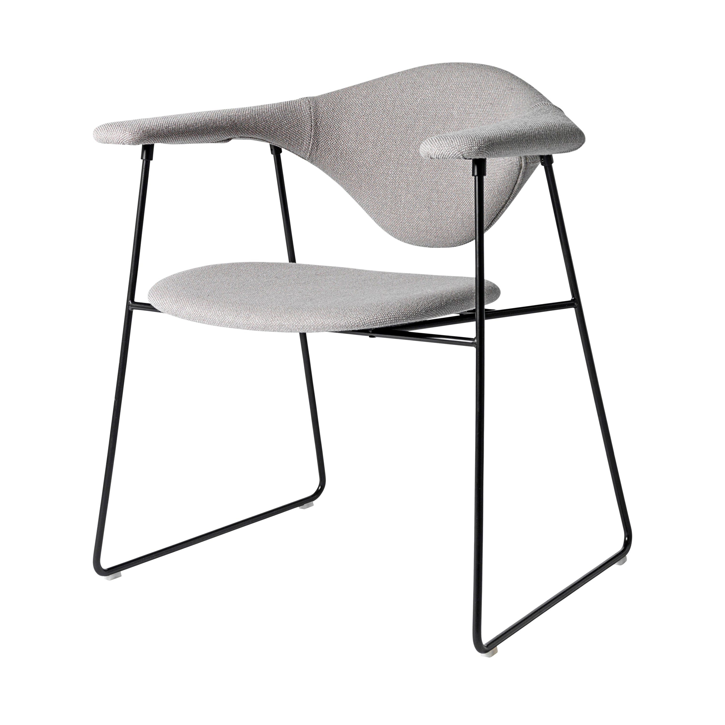 Masculo Dining Chair: Sledge Base + Black Semi Matt
