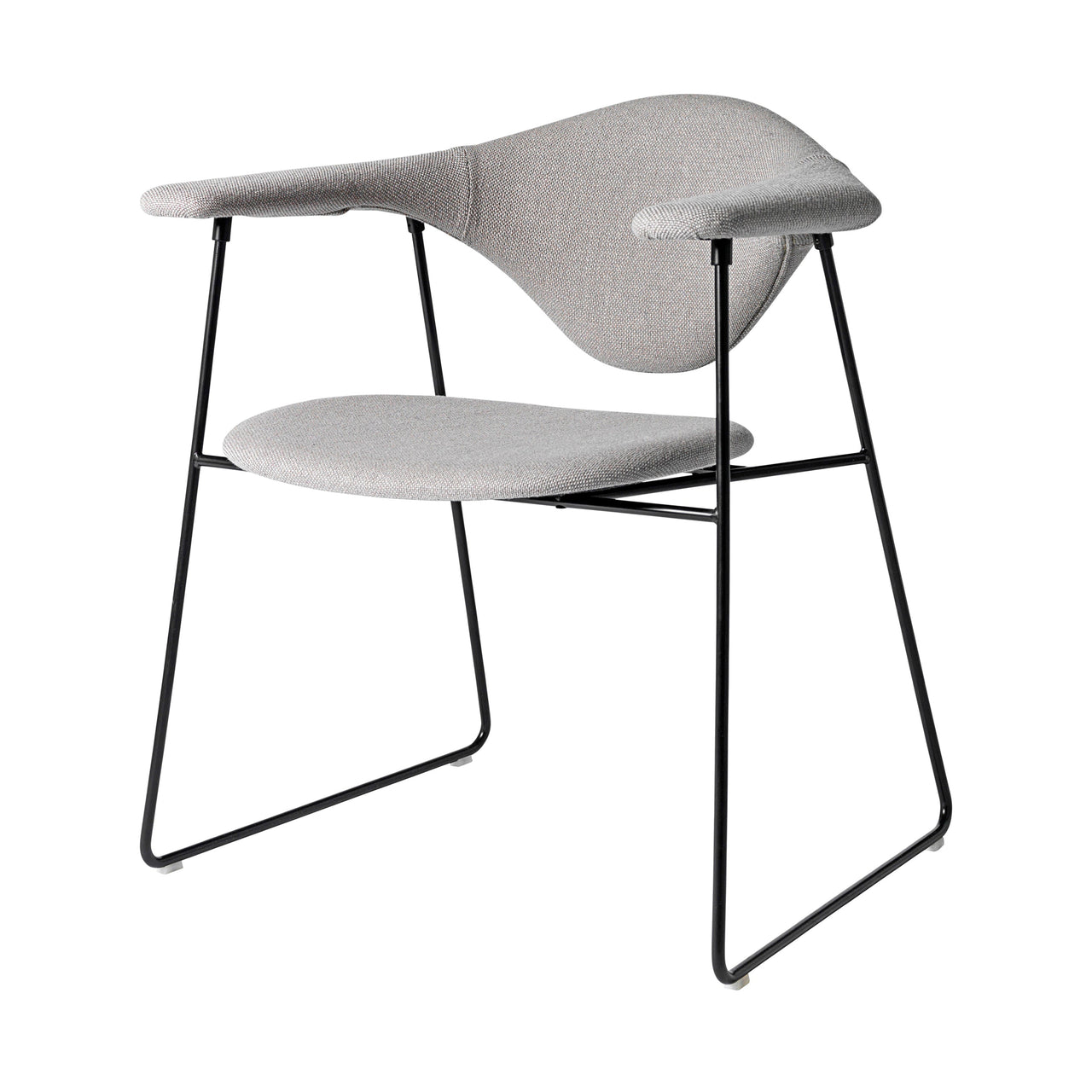 Masculo Dining Chair: Sledge Base + Black Semi Matt