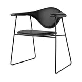 Masculo Dining Chair: Sledge Base + Black Semi Matt