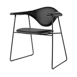 Masculo Dining Chair: Sledge Base + Black Semi Matt