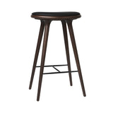 High Stool: Bar + Dark Stain Beech + Black Leather
