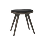 Low Stool: Sirka Grey Stained Beech + Black Leather