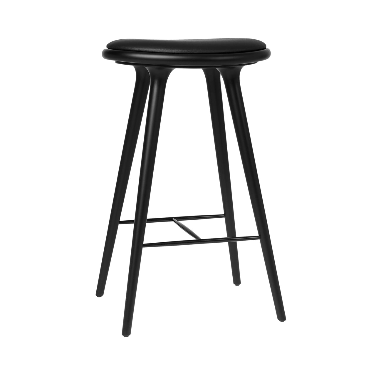 High Stool: Bar + Black Stain Beech + Black Leather