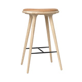 High Stool: Bar + Soaped Oak + Natural Tanned Leather