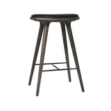 High Stool: Counter + Grey Stain Oak + Black Leather