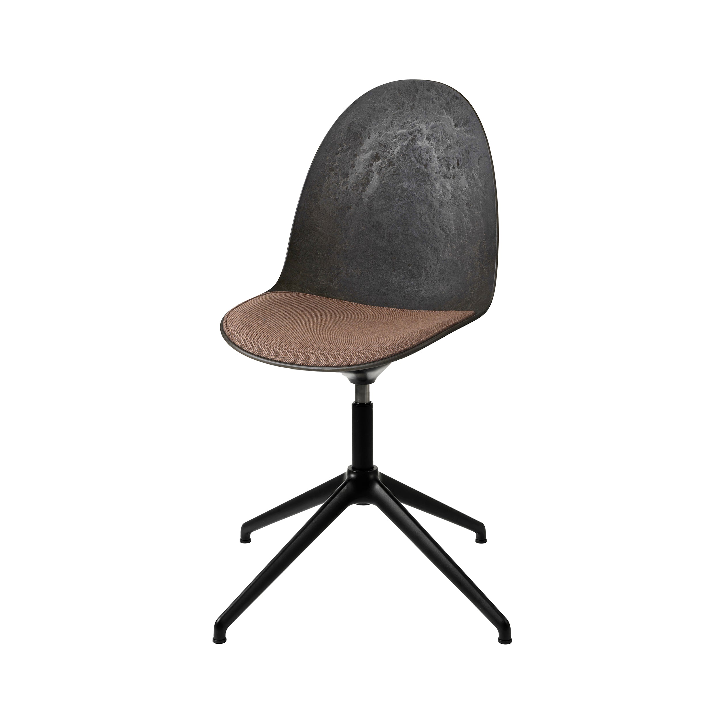 Eternity Swivel Chair: Seat Upholstered + Coffee Waste Black + Black