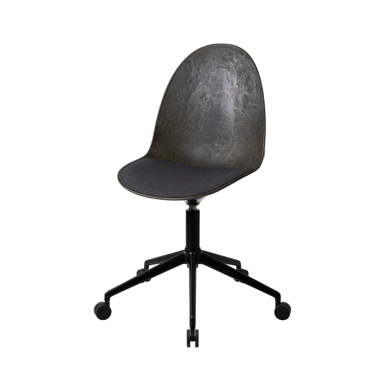 Eternity Swivel Chair with Castor: Seat Upholstered + Coffee Waste Black + Black
