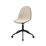 Eternity Swivel Chair with Castor: Front Upholstered + Black