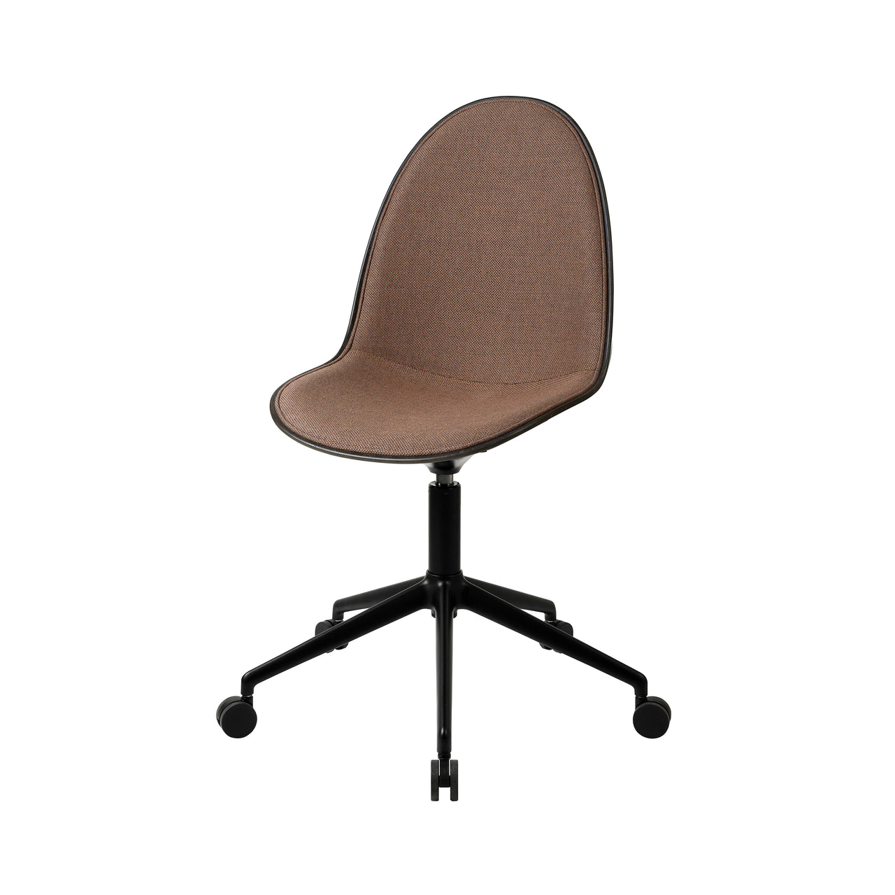 Eternity Swivel Chair with Castor: Front Upholstered + Black