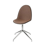 Eternity Swivel Chair: Front Upholstered + Coffee Waste Black + Polished Aluminum