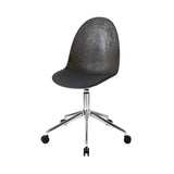Eternity Swivel Chair with Castor: Seat Upholstered + Coffee Waste Black + Polished Aluminum