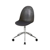 Eternity Swivel Chair with Castor: Seat Upholstered + Coffee Waste Black +Polished Aluminum