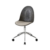 Eternity Swivel Chair with Castor: Seat Upholstered + Coffee Waste Black + Polished Aluminum