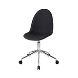 Eternity Swivel Chair with Castor: Front Upholstered + Polished Aluminum