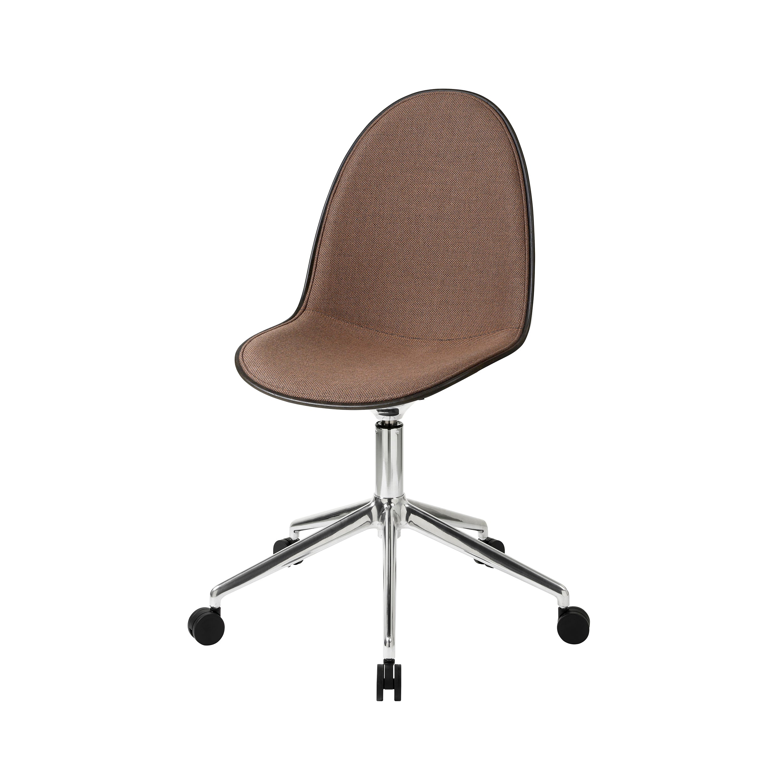 Eternity Swivel Chair with Castor: Front Upholstered + Polished Aluminum