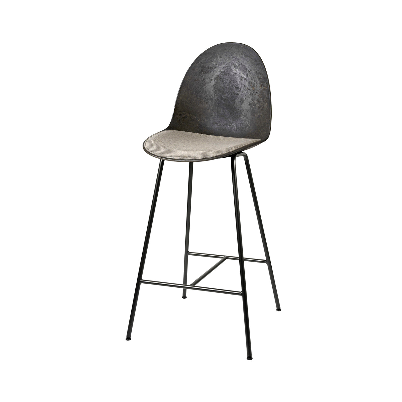 Eternity High Stool: Seat Upholstered + Coffee Waste Black