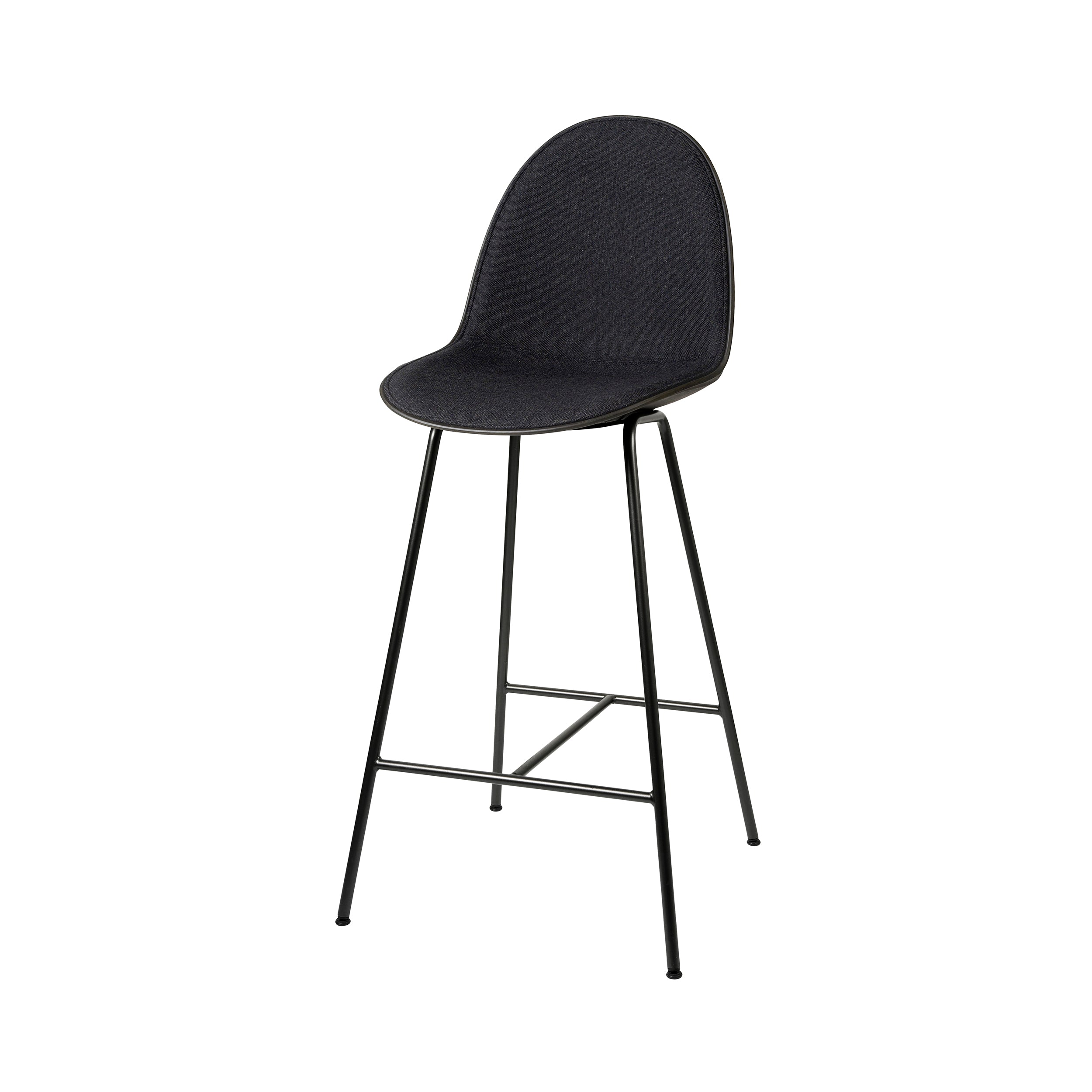 Eternity High Stool: Front Upholstered + Coffee Waste Black