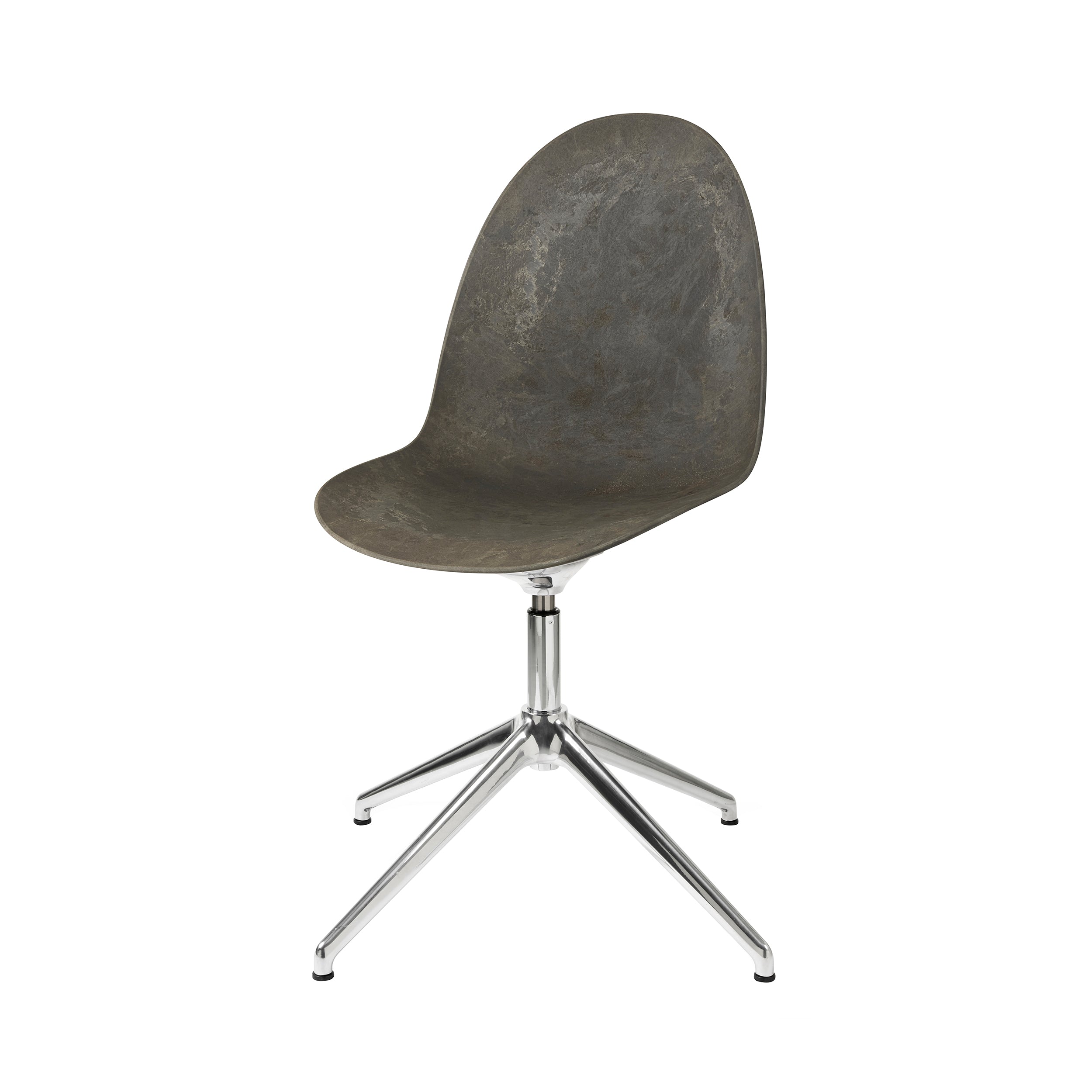 Eternity Swivel Chair: Coffee Waste Dark + Polished Aluminum