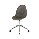 Eternity Swivel with Castor:  Coffee Waste Dark + Polished Aluminum